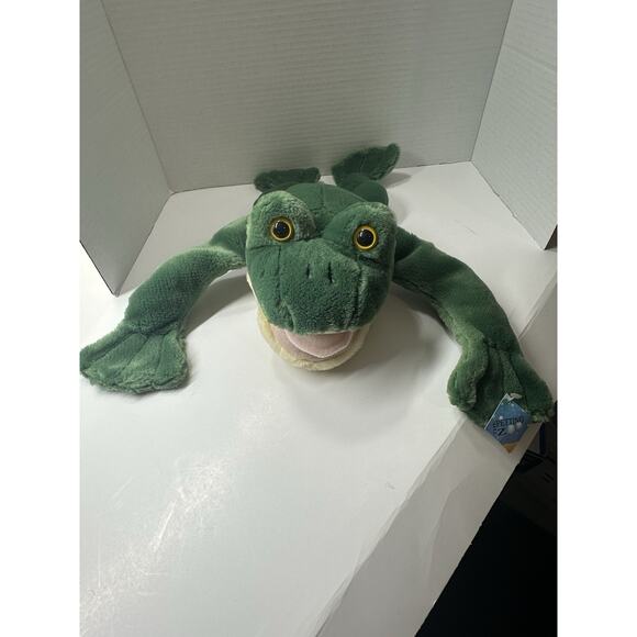 Vintage The Petting Zoo Plush Frog Green 18” Stuffed Animal Toy w/ Tag - Picture 1 of 6